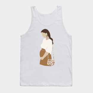 Abstract pregnant vector mother artistic Illustration Tank Top